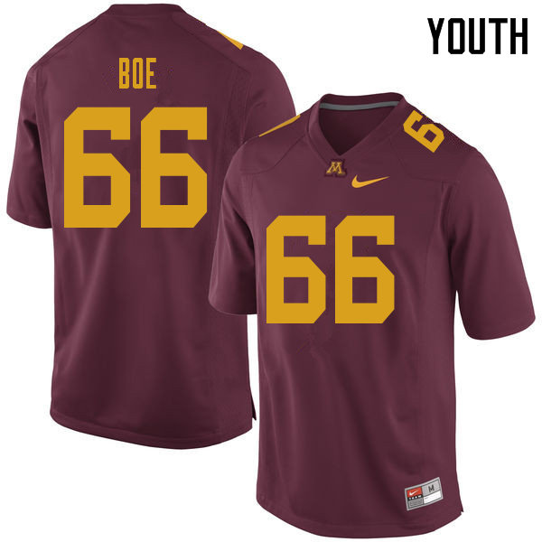 Youth #66 Nathan Boe Minnesota Golden Gophers College Football Jerseys Sale-Maroon